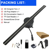 3D Hologram Fan 42CM WiFi 3D Holographic Projector Advertising Display Light HD Holographic Projector for Stores Bars Party Xmas