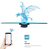 3D Hologram Fan 42CM WiFi 3D Holographic Projector Advertising Display Light HD Holographic Projector for Stores Bars Party Xmas