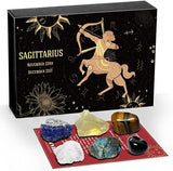 Sagittarius Crystals Gift Set, Zodiac Signs Healing Crystals Birthstones with Horoscope Box Set Sagittarius Astrology Crystals Healing Stones Gifts