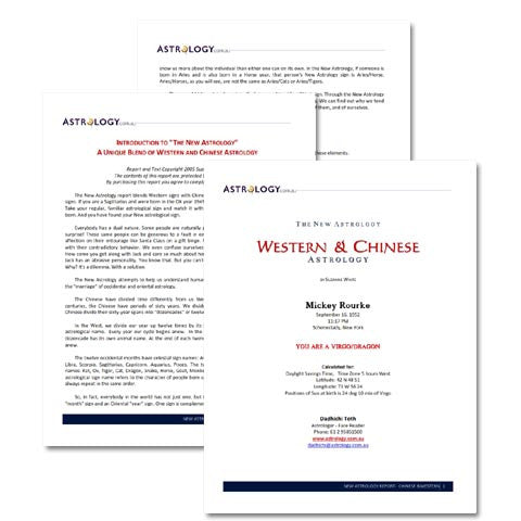 New Age Astrology - Chinese & Western Astrology NEW AGE CHINESE AND WESTERN ASTROLOGY PROFILE