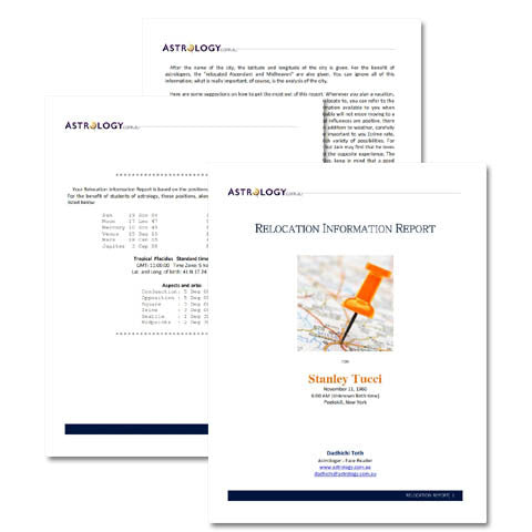 Relocation Report  RELOCATION ASTROLOGY REPORT
