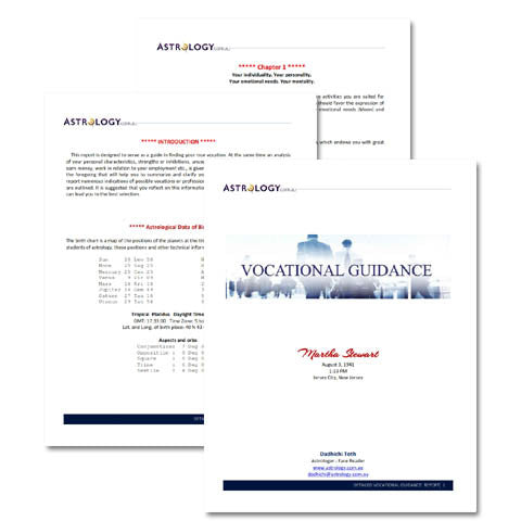 Detailed Vocational Report VOCATIONAL CAREER ASTROLOGY REPORT